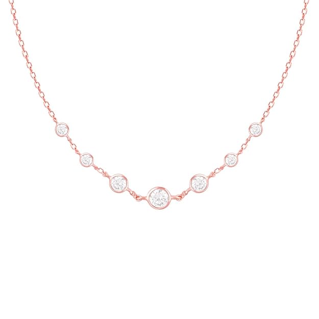 GIVA 925 silver rose gold zircon studded necklace for women