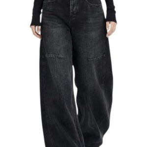 ODDMONEKY Baggy Jeans for Women || Korean Jeans for Women || Wide Leg Korean High Waist Baggy Denim Pants (Wjeans-7)