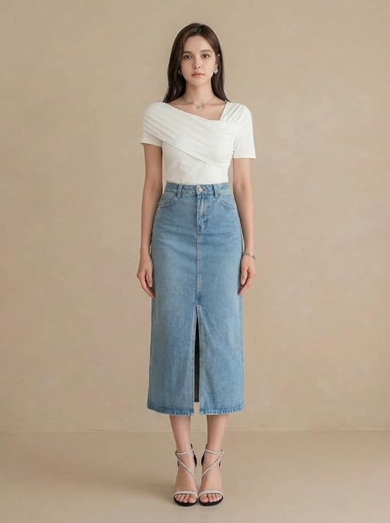 Istyle Can Women Ruched Asymmetrical Neck Stretch Top - Image 6