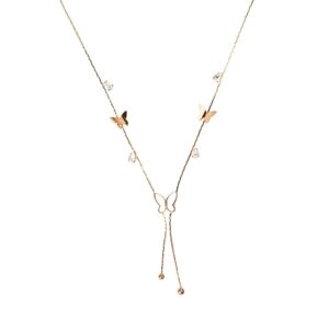 SALTY anti tarnish butterfly pendant necklace for women in gold and white