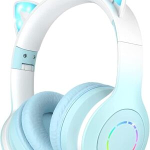 Daemon Headphones, Bluetooth Wireless Headphones for Kids Teens Adults, Over-Ear Bluetooth with Microphone, Cat Ear for Girls Women (Multi)