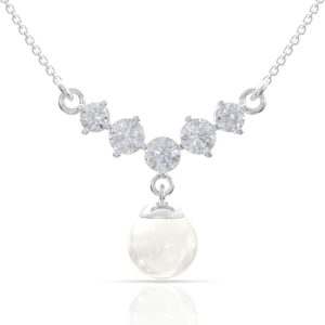 925 sterling silver pearl locket necklace for women in classic silver design