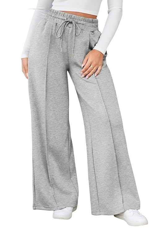 Q - RIOUS Women's Wide Leg Drawstring Relaxed Fit Trouser