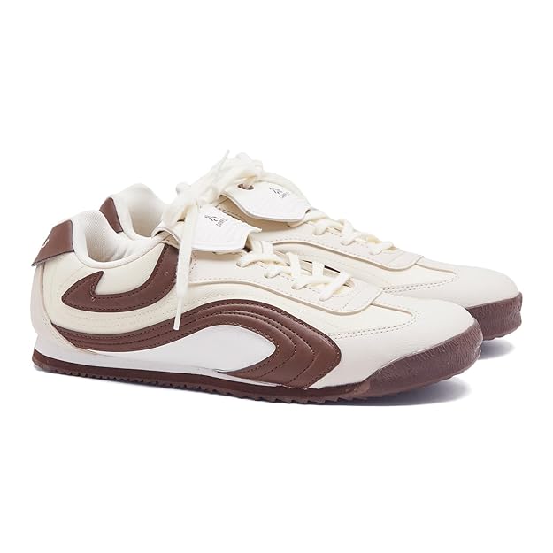 Campus Women’s Off White & Brown Casual Sneakers – Lightweight Anti-Slip Shoes