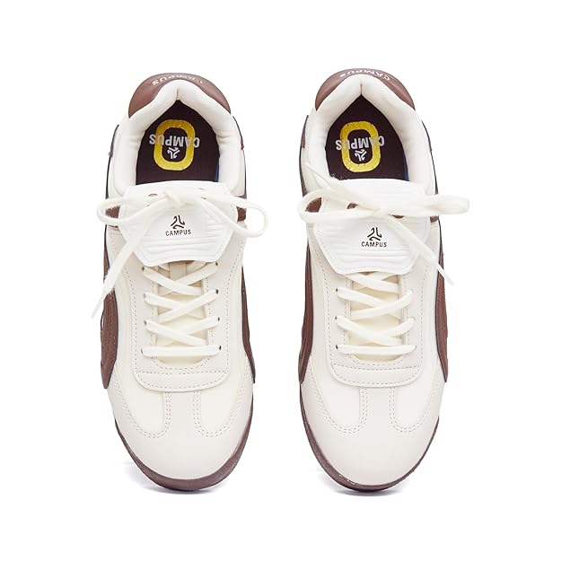 Campus Women’s Off White & Brown Casual Sneakers – Lightweight Anti-Slip Shoes