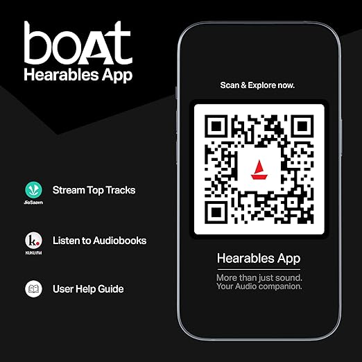 boAt Rockerz 480, RGB LEDs,6 Light Modes, 40mm Drivers,Beast Mode, 60H Battery, ENx Tech, Stream Ad Free Music via App Support, Bluetooth Headphones, Wireless Over Ear Headphone with Mic (White Sabre) - Image 3