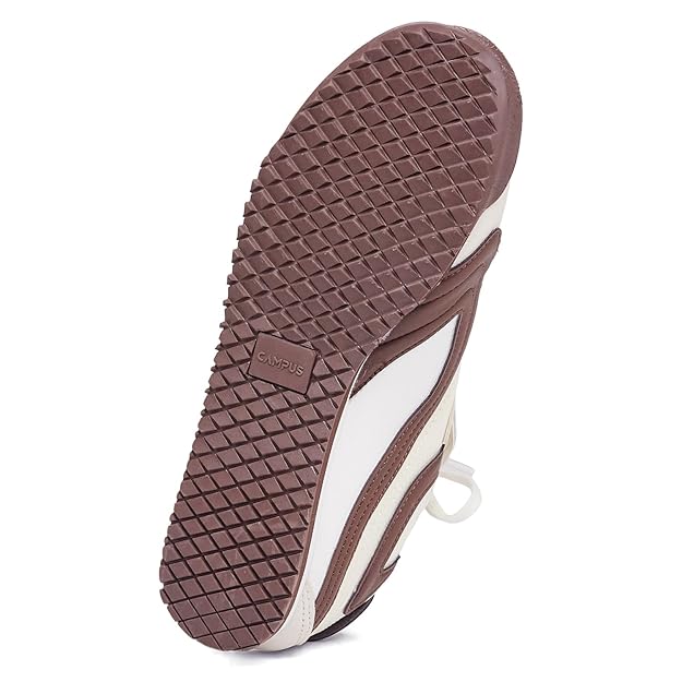 Campus Women’s Off White & Brown Casual Sneakers – Lightweight Anti-Slip Shoes