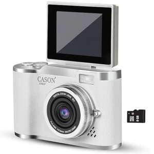 Cason 48MP digital camera for kids and adults with 2.4-inch rotating screen and 8GB SD card